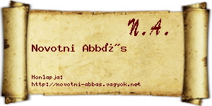 Novotni Abbás névjegykártya
